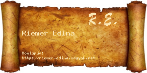Riemer Edina névjegykártya